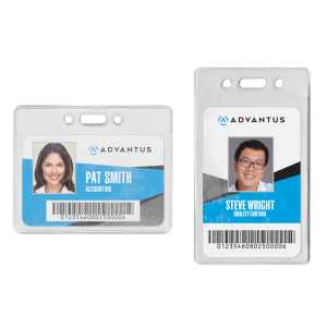 Proximity Badge Holders, Horizontal, Clear, Pack of 50