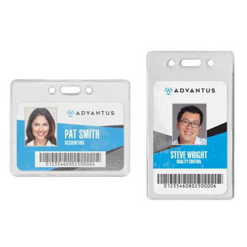 Proximity Badge Holders, Horizontal, Clear, Pack of 50