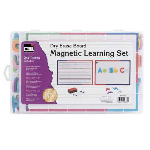 Magnetic Learning Set, 241 Pieces, Letters, Numbers & Symbols with Dry-Erase Board