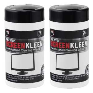 ScreenKleen One-Step Cleaning Wipes, 75 Per Tub, 2 Tubs