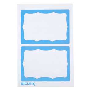 Adhesive Badges, Blue Border, Pack of 100