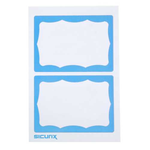 Adhesive Badges, Blue Border, Pack of 100
