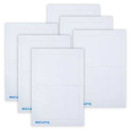 Plain Adhesive Badges, White, 100 Per Pack, 6 Packs