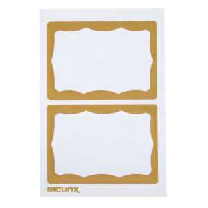 Adhesive Badges, Gold Border, Pack of 100