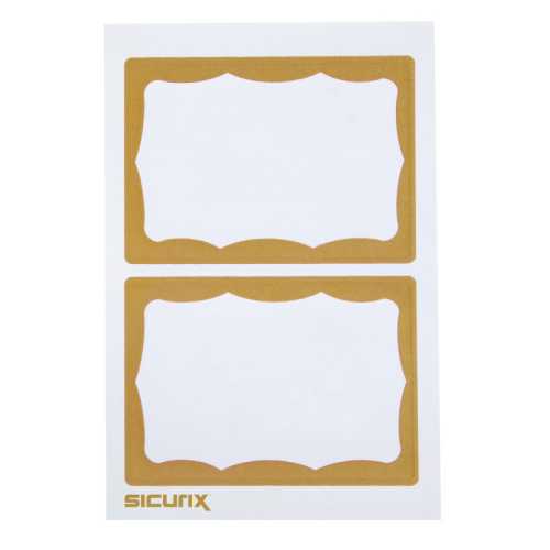 Adhesive Badges, Gold Border, Pack of 100