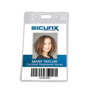 Standard Vinyl Badge Holder, Vertical, Pack of 50