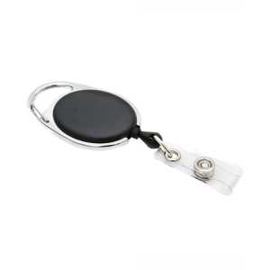 Quick Clip Oval ID Badge Reel, Black