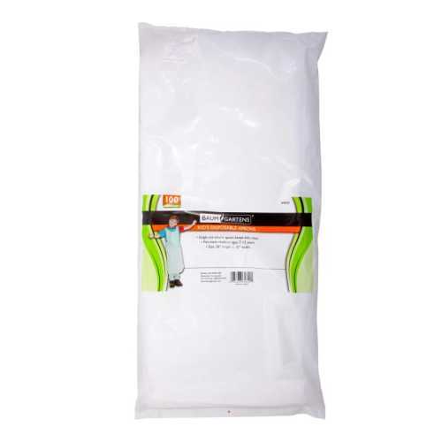 Bib Style Kids Disposable Aprons, White, Pack of 100