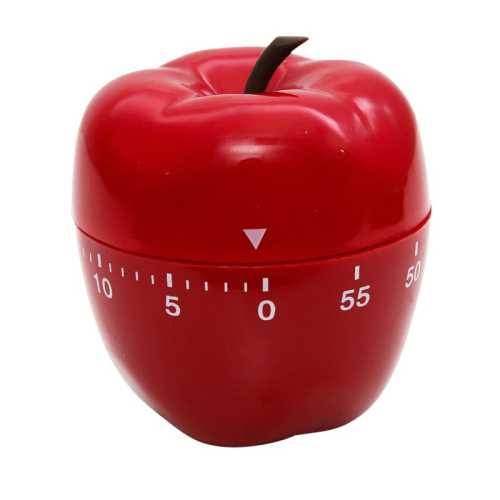 Apple-Shaped Timer, 0-60 Minutes, Red