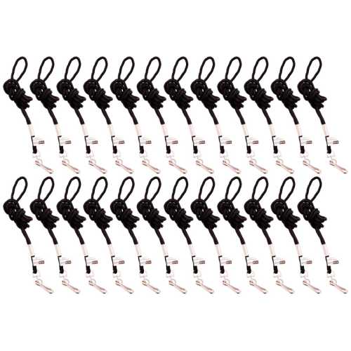 Standard Lanyard Hook Rope Style, Black, Pack of 24