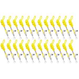Standard Lanyard Hook Rope Style, Yellow, Pack of 24