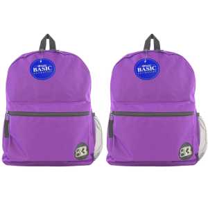 Basic Backpack 16" Purple, Pack of 2