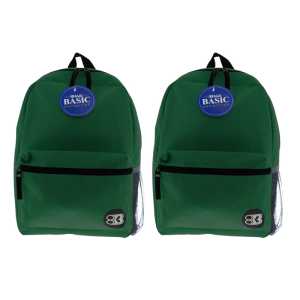 Basic Backpack, 16", Green, Pack of 2