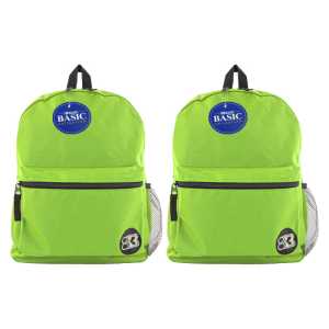 Basic Backpack, 16", Lime Green, Pack of 2