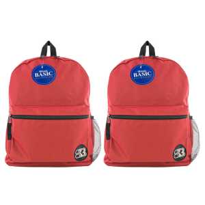 Basic Backpack, 16", Red, Pack of 2