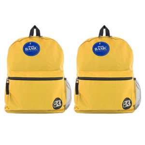 16" Basic Backpack, Mustard, Pack of 2