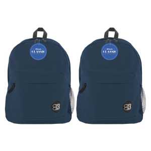 17" Classic Backpack, Navy Blue, Pack of 2