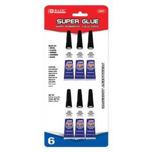 Super Glue, 0.10 oz (3g), Pack of 6