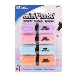 Mini Desk Style Pastel Highlighters, Pack of 4