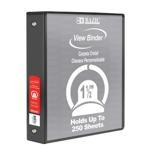 3-Ring View Binder with 2 Pockets, 1.5