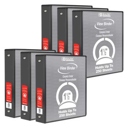 3-Ring View Binder with 2 Pockets, 1.5