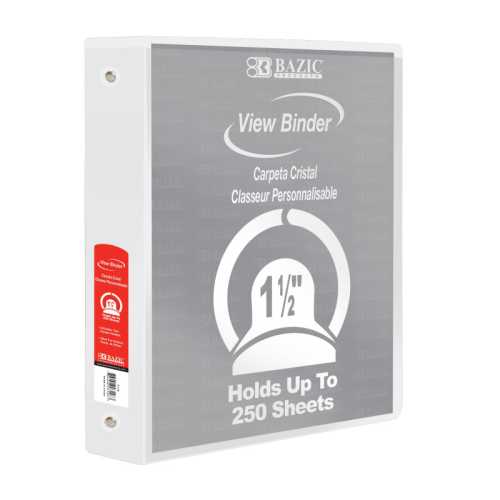3-Ring View Binder with 2 Pockets, 1.5