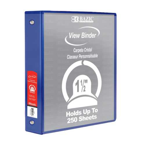3-Ring View Binder with 2 Pockets, 1.5