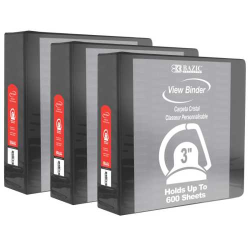 Slant D Ring View Binder with 2 Pockets, 3