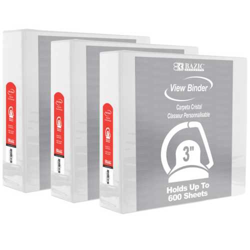 Slant D Ring View Binder with 2 Pockets, 3