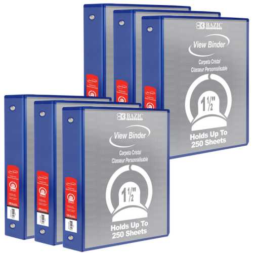 3-Ring View Binder with 2 Pockets, 1.5