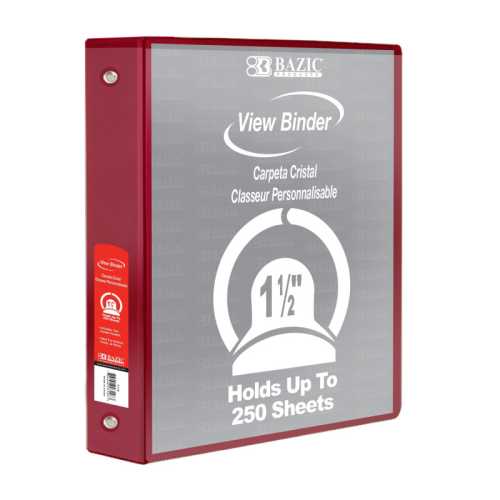 3-Ring View Binder with 2 Pockets, 1.5