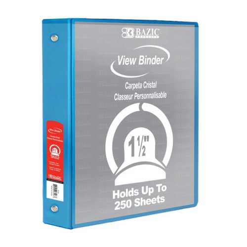 3-Ring View Binder with 2 Pockets, 1.5