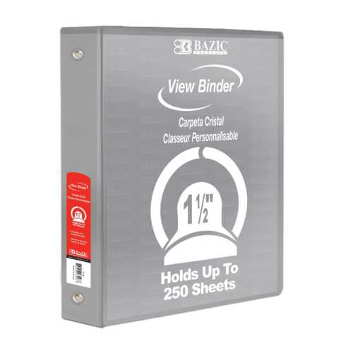 3-Ring View Binder with 2 Pockets, 1.5