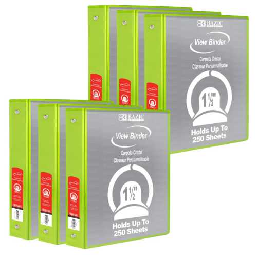 3-Ring View Binder with 2 Pockets, 1.5