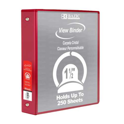 3-Ring View Binder with 2 Pockets, 1.5