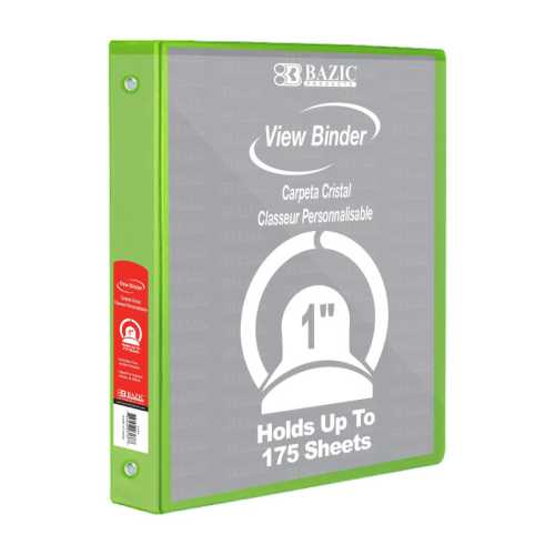 3-Ring View Binder with 2 Pockets, 1