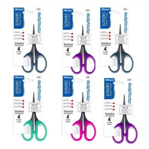 Craft and Sewing Detail Scissors, 4 in, 6-Pack