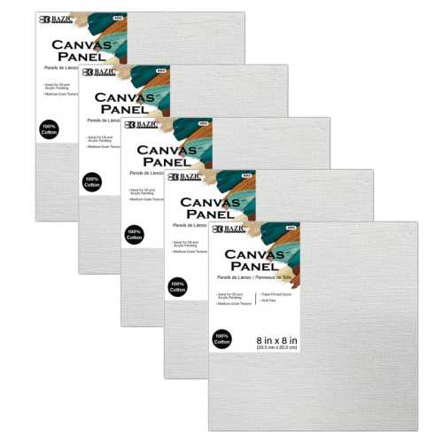 Canvas Panels, 8 x 8 in, 5-Pack