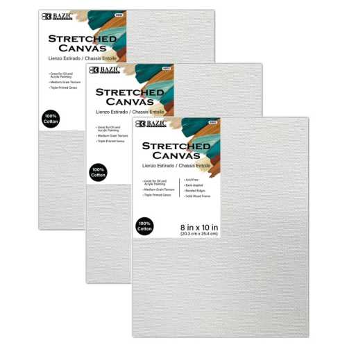 Stretched Canvases, 8 x 10 in, 3-Pack