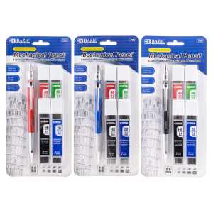 2.0 mm Mechanical Pencil with HB, 2B, 4B & 6B Lead, Assorted Barrel Color, 1 Pencil