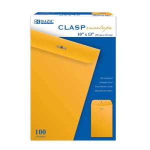 Clasp Envelope, 10" x 13", Box of 100