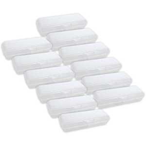 LUCENT Pencil Case Organizer Box, 8", Clear, Pack of 12