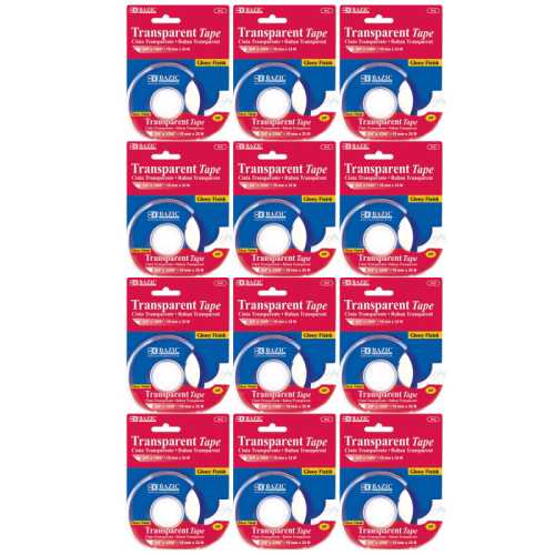 Transparent Tape with Dispenser, 3/4