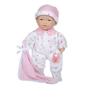 La Baby Soft 11" Baby Doll, Pink with Blanket, Asian