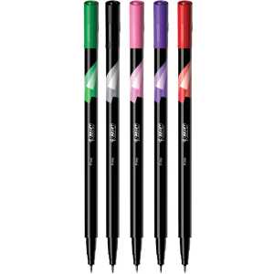 Intensity Fineliner Marker Pens, 0.4 mm Fine Tip, Assorted Colors, 5 Count