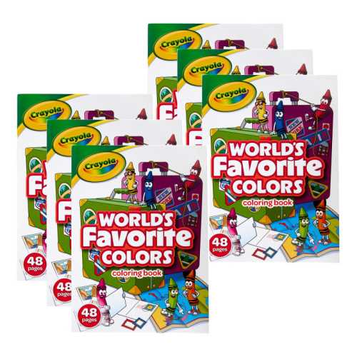 World's Favorite Colors Coloring Book, 48 Pages, Set of 6