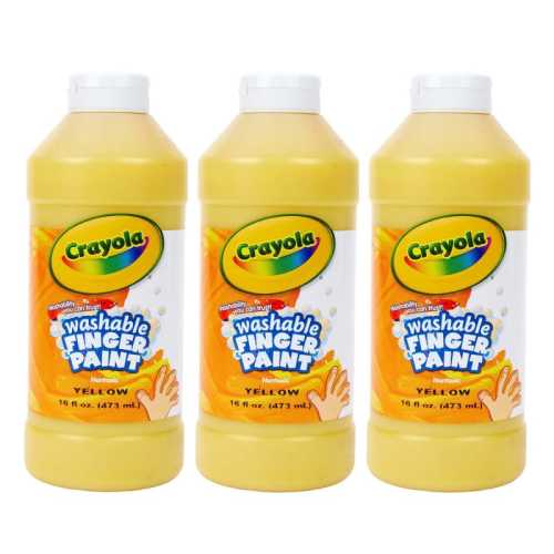 Washable Finger Paint, Yellow, 16 oz, Pack of 3