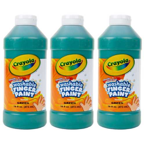 Washable Finger Paint, Green, 16 oz, Pack of 3