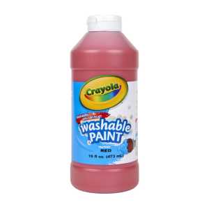 Washable Paint, Red, 16 oz.