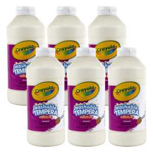 Artista II&reg; Washable Liquid Tempera Paint, White, 16 oz. Bottles, Pack of 6